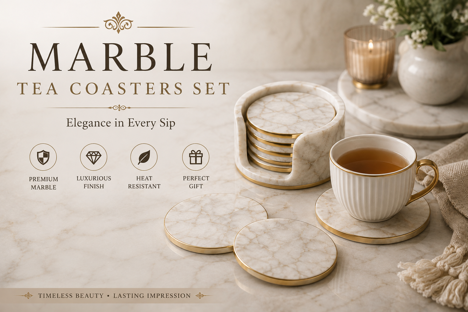 Marble Tea Coasters set
