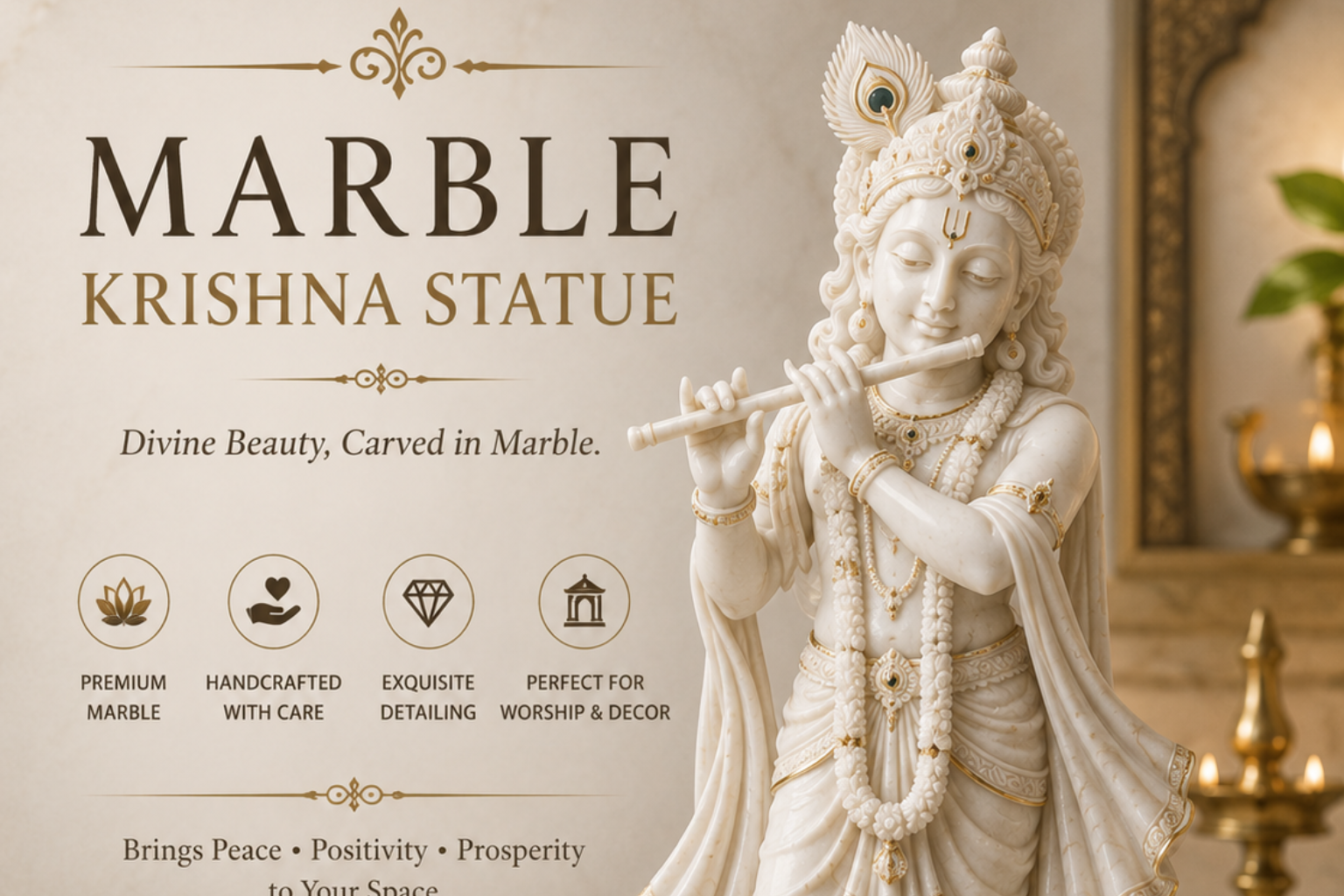 Marble Krishna Statue